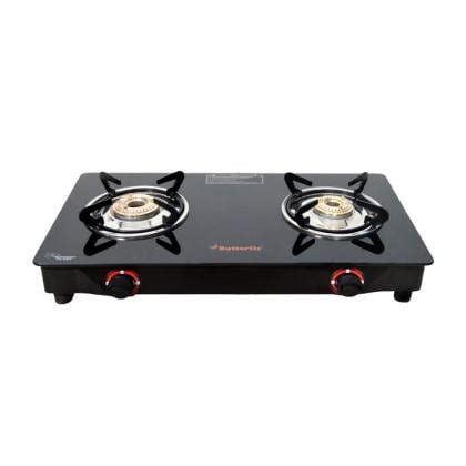 butterfly wave 2 burner glass top lpg gas stoves